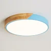 N-rdico-Circular-LED-L-mpada-do-teto-Log-Decor-Macaron-Simples-Moderno-Personalidade-Criativa-Lumin-2 Luminária Sobrepor Redonda Difusor Acrílico e Detalhe em Madeira