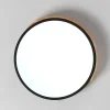 N-rdico-Circular-LED-L-mpada-do-teto-Log-Decor-Macaron-Simples-Moderno-Personalidade-Criativa-Lumin-3 Luminária Sobrepor Redonda Difusor Acrílico e Detalhe em Madeira