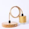 Natural-Color-E27-Hanging-Lamp-Holder-Single-head-Screw-Socket-Lampshade-Base-Lights-Fixture-Wooden-Ceiling Suporte Lâmpada Suspensa Soquete E27 Cor Madeira Natural