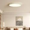 Luminária Sobrepor Acabamento Frisado Moderna Redonda Difusor Acrílico e Luz LED