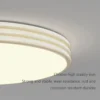 Luminária Sobrepor Acabamento Frisado Moderna Redonda Difusor Acrílico e Luz LED