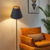 Nordic-Style-Lamp-Covers-Accessories-Fabric-Black-Lighting-Fixtures-Metal-Cloth-Lampshade-Home-Decoration Cúpula De Reposição Pra Abajures e Lustres Tecido Preto e Interno Dourado