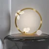 Luminária De Mesa Minimalista Dourado Com Led Borboleta