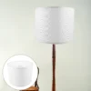 Paper-Lantern-Decorative-Lampshade-Replacement-Light-Fixture-Accessory-Drum-Fabric-3 Cúpula Reposição Redonda Branca Tecido Liso