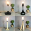 Plug-Bedside-Table-Lamp-Wooden-Tripod-Nightstand-Lamp-Base-for-Bedroom-Living-Room-Office-Black-Desktop Base De Abajur Moderno e Compacto