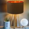 S573feba8860243bb88c648f26dd39ab7q Cúpula Redonda Preta Interno Dourado De Reposição Para Abajur