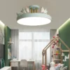 SANDYHA-Cartoon-Resin-Unicorn-Teto-Lights-Decora-o-para-Casa-L-mpadas-LED-para-Quarto-de-2 Luminária Infantil Sobrepor Redonda Ponei Lâmpadas LED