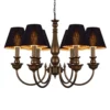 Sd4a835103af04696aa96c327da6235bdv Cúpula De Reposição Pra Abajures e Lustres Tecido Preto e Interno Dourado