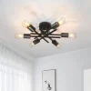 Luminária Sobrepor Preto Lâmpada Aparente