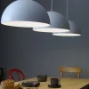 Simple-and-Beautiful-Hemispherical-Metal-Pendant-Light-Best-Price-Modern-suspension-lamp-home-bar-store-lighting-2 Pendente Moderno de Alumínio e Difusor Interno Branco