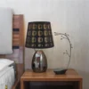 Table-Lamp-Shade-Fabric-Lampshade-Decorative-Chandelier-Shade-Pendant-Light-Cover-for-Kitchen-Island-Dining-Room-2 Cúpula Reposição Para Abajures e Pendentes textura Preta e Interno Dourado