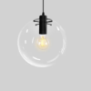 pendente bola de vidro transparente e estrutura preta marca miresa Pendente Moderno Bola De Vidro e Metal Rose Gold Ou Preto