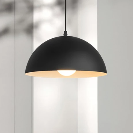 pendente meia esfera aluminio preto marca miresa