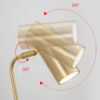 3 arandela dourado e preto marca miresa Arandela Minimalista Para Leitura Cabeça Gira 360