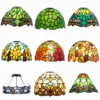 Abajur-de-vidro-colorido-artesanal-e-usado-para-lustres-candeeiros-de-parede-candeeiros-de-mesa-e Vidro De Luminária Tiffany