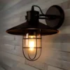 American-Country-Industrial-Retro-Ferro-Forjado-Bracket-Light-Birdcage-LED-L-mpadas-de-parede-para-decora Arandela Preta American Country Industrial Ferro Forjado Gaiola