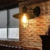 American-Country-Industrial-Retro-Ferro-Forjado-Bracket-Light-Birdcage-LED-L-mpadas-de-parede-para-decora-2 Arandela Preta American Country Industrial Ferro Forjado Gaiola