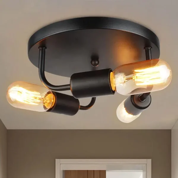 Black-Body-LED-Luz-de-Teto-Socket-L-mpada-do-teto-Indoor-Sala-de-estar-Sala