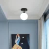 Luminária Sobrepor Bola De Vidro Branca