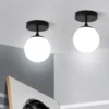 Luminária Sobrepor Bola De Vidro Branca