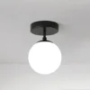 Luminária Sobrepor Bola De Vidro Branca