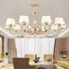 Candelabro-de-cristal-para-sala-de-estar-estilo-europeu-atmosfera-luxuosa-l-mpada-dom-stica-quarto-2 Lustre Cromado ou Dourado Cúpula Branca Vidro