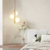 Cream-Style-LED-Pendant-Lamp-Quarto-Cabeceira-Lustre-Bola-de-Bolha-Magic-Bean-Restaurante-Retro-Lumin-2 Pendente Com Estrutura Acabamento Pedra Com Bolas De Vidro