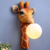 Criativo-L-mpadas-de-Parede-Modernas-Parede-Fundo-Personalizado-LED-Girafa-Luz-Decorativa-para-Sala-Quarto Luminária Infantil (Criança), Arandela Girafa Com Bola Branca