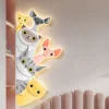 Criativos-Murais-de-animais-LED-L-mpada-de-parede-com-plugue-Living-Room-Corner-Quarto-Kids Luminária Infantil (Quarto Bebê), Arandela Formato Animal Com Luz LED
