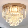 Luminária de cristal sobrepor redonda (Luminária Sobrepor Redonda Cristal K9 Translúcido), disponível na Miresa, loja-de-luminárias-São-Paulo.