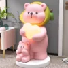 Decora-o-bonito-da-est-tua-do-urso-grande-luz-do-assoalho-esculturas-do-arm-rio Luminária Infantil Estátua Urso