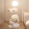 Deitado-Urso-Pavimento-Ornamentos-para-Home-Decor-Esculturas-e-Figurinhas-Resina-Est-tuas-de-Animais-Sala Luminária Chão Infantil Deitado Urso