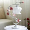 Estilo-europeu-abajur-de-cabeceira-estilo-europeu-rom-ntico-rosa-princesa-rosa-rosa-flor-cora-o-1 Luminária Infantil Design Romântico Florido
