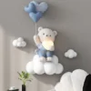 Estilo-n-rdico-decora-o-de-casa-bal-o-urso-est-tua-parede-pendurado-3d-al Luminária Infantil (Quarto Bebê), Balão Urso 3D