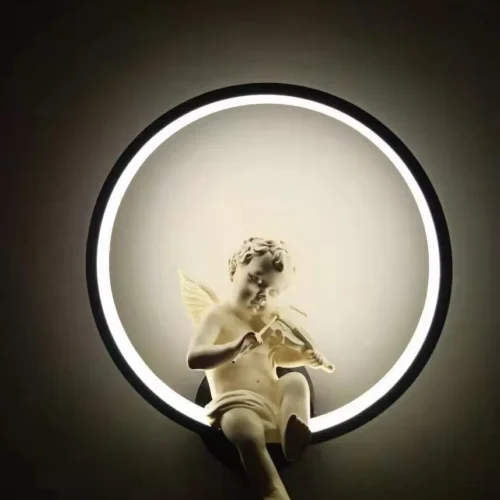 Luminária Infantil (Criança), Arandela Com anjo e Arco, LED 18W