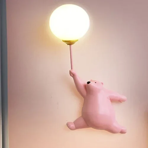 Luminária Infantil (Quarto Criança), Arandela Parede Urso Com Balão