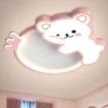 L-mpada-do-teto-do-urso-de-pel-cia-kawaii-para-meninas-design-bonito-dos-desenhos Luminária Sobrepor Infantil Urso Com Luz Led