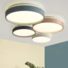 L-mpadas-de-teto-LED-modernas-para-Home-Decor-Lustre-interior-Lumin-ria-Sala-de-estar Luminária Sobrepor Redonda Infantil Com Luz LED