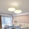 Lustre-Rainbow-Clouds-Teto-LED-Light-L-mpada-pingente-de-teto-para-meninas-Lustre-de-teto Luminária Infantil Quarto de Bebê, Formato Nuvem e Arco-íris