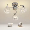 Lustre-de-cristal-com-brilho-LED-lustres-modernos-para-sala-simples-e-modernos-3-cabe-as Luminária Sobrepor Moderno Cristais Transparente e Estrutura Cromada