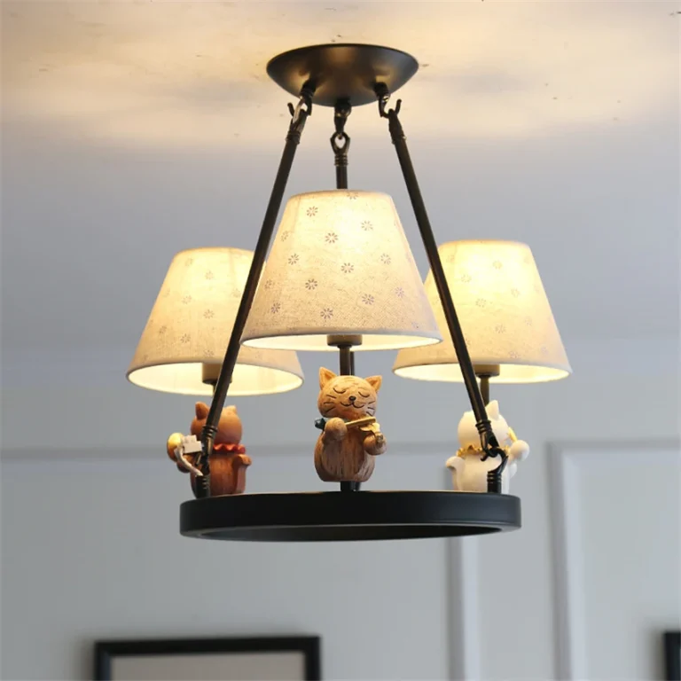 Lustre Infantil Estampado Tecido Estilo Americano — lustre infantil estampado da Miresa, loja-de-luminárias-São-Paulo.