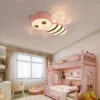 Luz-de-teto-LED-Plafonnier-Bee-para-crian-as-lustre-regul-vel-para-meninas-e-meninos-1 Luminária Infantil Quarto de Bebê, Formato Abelha