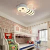 Luz-de-teto-LED-Plafonnier-Bee-para-crian-as-lustre-regul-vel-para-meninas-e-meninos-2 Luminária Infantil Quarto de Bebê, Formato Abelha