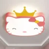 Luz-de-teto-conduzida-esperta-com-projeto-bonito-do-gatinho-e-do-gato-luz-home-da Luminária Sobrepor Quarto De Crianças Formato Hello Kitty