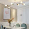 Luminária Sobrepor Moderna Sputnik Preto, Branco ou Dourado