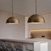 Luzes-pendentes-de-lat-o-americano-L-mpada-pendurada-para-cozinha-ilha-sala-de-jantar-restaurante-2 Pendente 1/2 Esfera Latão Americano