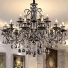 Modern-Candle-Crystal-Chandelier-Grande-L-mpada-De-Cristal-Ilumina-o-Do-Restaurante-Restaurante-E-Quarto Lustre Maria Teresa Preto Perolado De Cristal