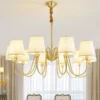 Modern-Led-Lustre-Teto-L-mpada-Sala-de-estar-Lumin-ria-Home-Decor-Quarto-Cozinha-Sala-1 Lustre Dourado Vintage Com Cúpula