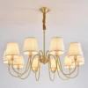 Modern-Led-Lustre-Teto-L-mpada-Sala-de-estar-Lumin-ria-Home-Decor-Quarto-Cozinha-Sala Lustre Dourado Vintage Com Cúpula