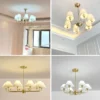 Modern-Led-Lustre-Teto-L-mpada-Sala-de-estar-Lumin-ria-Home-Decor-Quarto-Cozinha-Sala-3 Lustre Dourado Vintage Com Cúpula